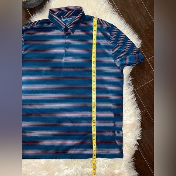 Under Armour Turquoise striped Performance polo Sz 2XL - Picture 8 of 8